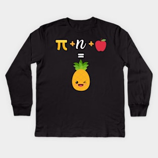 Pi day Pineapple Funny Equation Kids Long Sleeve T-Shirt